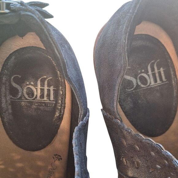 Sofft Millard Peep-Toe Bootie Black Leather Scalloped Laser Cut Zip COMFORT 10 - Picture 9 of 16